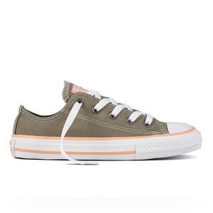 Converse CHUCK TAYLOR OX DARK STUCCO/PALE CORAL/WHITE Sneakers Sz 4Y